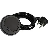 Design Light DesignLight Einbausteckdose SINGLE BOX mit USB C SCHWARZ / Tischsteckdose