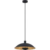 LINDBY Hängelampe Narisara, Ø 40 cm, E27, schwarz-gold