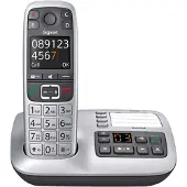 Gigaset E560A, DECT-Telefon, Kabelloses Mobilteil, Freisprecheinrichtung, 200 Eintragungen, Anrufer-Identifikation, Schwarz, Silber