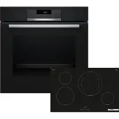 Bosch HBD274FB86 (HBA171BB3+PIE811BB5E), Zonen-Induktionskochfeld, 4 Zone(n), Glaskeramik, Schwarz, Berührung, 80,2 cm