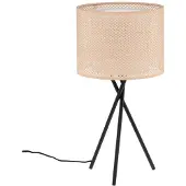 LINDBY Tischleuchte Soula, Ø 26 cm, beige, Kunststoff, E27