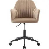 Vente-unique Bürostuhl - Velours - Beige und Schwarz - Höhenverstellbar - ELEANA
