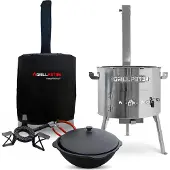 Grillpeter Utschak Timur Ø45 cm Edelstahl Kazan 16L Gaskocher und Abdeckhaube