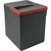 Emuca RecyclingRecyclingbehälterRecycle für Küchenschublade, Höhe 266mm, 1x15Liter, Kunststoff anthrazitgrau