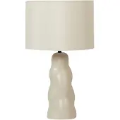 Beliani Tischlampe Beige Keramik Vasenform 51 cm Stoffschirm Trommelform Einfarbig Kabel mit Schalter Modern Skandi Schlaf- u. Wohnzimmer