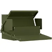 vidaXL Hühnertretfeeder Olive Grün 50 x 40 x 29 cm Kaltgewalzter Stahl