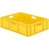 LA-KA-PE Transport-Stapelkasten B800xT600xH210 mm gelb, geschlossen mit Griffloch