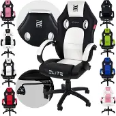 Elite Gaming Stuhl EXODUS | Bürostuhl Ergonomisch - Schreibtischstuhl - PC Gamer Racing Stuhl - Gaming Sessel - Computerstuhl - Belastbar bis 150 kg