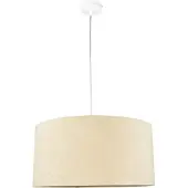 Licht-Erlebnisse Hängeleuchte Stoff E27 Ø 50 cm Creme Weiß Retro Pendelleuchte
