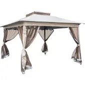 Jet-Line Pavillon faltbar Gartenpavillon Pavillon 3x3 Pergola3x3 Gartenzelt Gartendach Pavillon klappbar Pavillon leicht Metall Outdoor Kleopatra 335x335x270cm