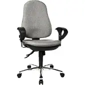 Topstar Bürostuhl Support Syncro Deluxe, 8559U G23 Stoff grau, Gestell chrom