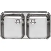 Reginox Spüle L18 (L) 35D40 KGKG-CC (304) Edelstahl poliert ohne Überlauf / Clean & Care / Doppelbecken