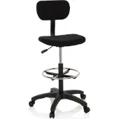 Hjh OFFICE TOP WORK 05 - Arbeitsstuhl Arbeitshocker Schwarz
