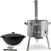 Grillpeter Utschak Timur Ø45 cm Edelstahl Kazan 20L aus Gusseisen Zubehör