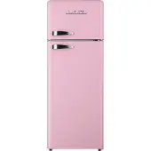 Wolkenstein GK212.4RT SP Retro Kühl-/Gefrierkombination, 211 Liter Nutzinhalt, 40 Liter Gefrierfach, rosa/pink