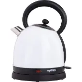 Grafner Retro Wasserkocher 2200 Watt, 1,8 Liter, Edelstahl-Korpus, Wunschfarbe, entnehmbarer Kalkfilter, kabellos, Überhitzungsschutz, BPA-Frei, Cool-Touch, Wasserstandsanzeige (Weiß)