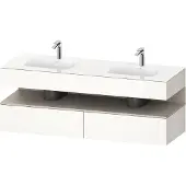 Duravit Einbauwaschtisch-Möbel-Set Qatego 160x55x60cm, Kon-WTU, B, Tau matt/we hgl