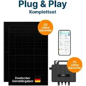 Luxor Balkonkraftwerk 890W Fullblack – Mini-PV-Anlage Set mit Wechselrichter & Schukostecker | ECO LINE + HYX-M800-SW