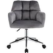 Vente-unique Bürostuhl höhenverstellbar - Samt - Grau - PEGA