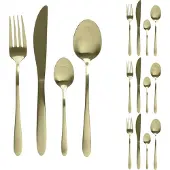 MARELIDA Besteck Set BRIT - Edelstahl - 16-teilig - je 4x Messer, Gabel, Löffel, Teelöffel - gold