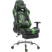 TPFLiving Racing Bürostuhl Limitless-2 Kunstleder mit Fußablage schwarz/grün