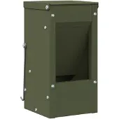 vidaXL Kaninchenfütterer Olivgrün 12,5 x 12,5 x 25 cm 1,5 kg