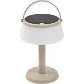 LINDBY LED-Solar-Tischleuchte Mikkel, beige, dimmbar, 7 cm