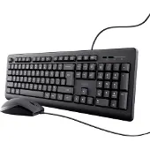 Trust Taro Kabelgebundenes Tastatur und Maus Set, Deutsches QWERTZ Layout, Leise Tasten und Maustasten, Spritzwassergeschützt, USB-Anschluss, für PC, Laptop, MacBook, Windows, macOS – Schwarz