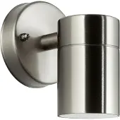 Brilliant silberner Außenwandstrahler JANDY | mit geeignetem Leuchtmittel dimmbar | 1x GU10 Fassung max. 20 Watt | Metall/Glas | IP44