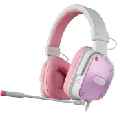Hyrican SADES Dpower SA-722 Gaming Headset, weiß/pink, 3,5 mm Klinke, kabelgebunden, Stereo, Over Ear, PC, PS4 u. 5, Xbox, Nintendo Switch