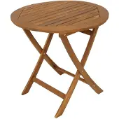 Degamo Gartentisch Holztisch Bistrotisch Tisch 75cm rund Akazie braun geölt