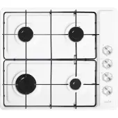 Gasline Gaskocher, Tischgerät ,4 flammig, Gasherd, Campingkocher, GAC60LPG, Weiß, Sabaf-Brenner, Thermoelektrische Zündsiche ohne Gaskartusche