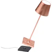 Zafferano LED-Akkuleuchte Poldina Pro Mini Blattkupfer