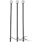 LINDBY LED-Solarleuchte Brindley, 3er-Set, schwarz, Glas