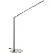 Nowa Tischleuchte Metall Nickel matt, Metall Nickel matt, Kabel PVC, dimmbar, BxH: 400x400mm, AL: 155mm, inkl. LED 6.5W 230V, 500lm Output, 3000K