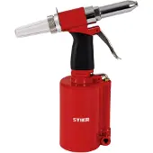 Stier Blindnietpistole SBN-2 für Nietgrößen von 2,4 - 6,4mm, inklusive Mundstücke, leistungsstarke Druckluft Nietpistole