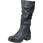 Rieker Damen Stiefel Langschaft Blockabsatz Kette 76891, Größe:38 EU, Farbe:Schwarz