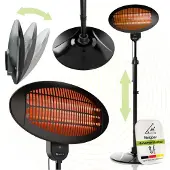 Juskys Infrarotstrahler 2000 W – Heizstrahler in Schwarz für Terrasse & Garten