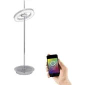 Paul Neuhaus LED Tischleuchte CCT Q - AMY Smart Home Farbwechsel + dimmbar per Fernbedienung oder App stahlfarben Wohnzimmer, Esszimmer, Flur 4891-55