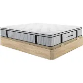 Vente-unique Set aus Bettgestell mit Bettkasten + Taschenfederkernmatratze & Topper - 180 x 200 cm - Stärke 28 cm - Holzfarben hell - AMERICAN DREAM von YSMÉE
