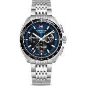 Swiss Military Hanowa Herrenuhr Quarzuhr silber / blau onesize Herren 41 SMWGI0003302, SMWGI0003303