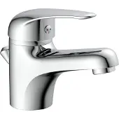 Schutte MAGNA, Waschtischarmatur mit Zugstange, Wasserhahn Bad mit Ablaufgarnitur, Chrom