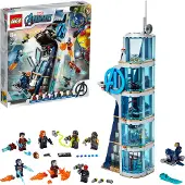 LEGO Marvel 76166 Marvel Avengers – Kräftemessen am Turm, Bauset mit Iron Man, Black Widow & Red Skull