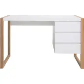 Miliboo - Design-Schreibtisch 3 Schubladen weiß matt ARMEL