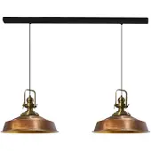 Bamyum Pendelleuchte Asletl Hängelampe aus Metall 2 Flammige, E27, Kupferfarben Vintage Lampe