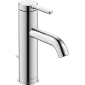 Duravit C.1 Einhebel-Waschtischmischer M, FreshStart, Minusflow, Ausladung 113mm, mit Ablaufgarnitur, C11023001010, Farbe: Chrom Hochglanz