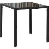 HOMCOM Esszimmertisch 75 x 75 cm, Quadratischer Küchentisch für 4 Personen, Esstisch aus Hartglas mit Metallbeine, moderner Tisch für Küche, Esszimmer und Wohnzimmer, Schwarz