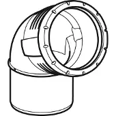 Geberit GE Silent-Pro, Bogen, 67,5 Grad, d90mm, 1 Stk.