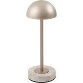 LINDBY LED-Akku-Tischlampe Pippin, gold/travertin, IP44