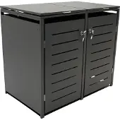 Degamo Mülltonnenbox klein 2er KÖLN 115x62x102cm für Tonnen 120 Liter, grau